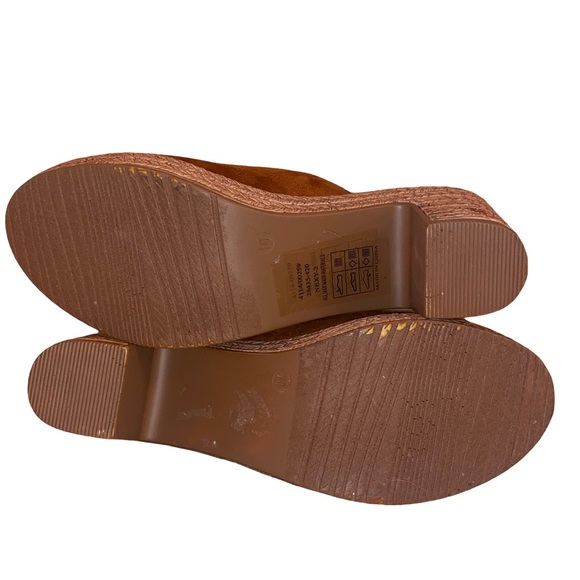 Pierre Dumas Women’s Suede Clogs Cognac/BRN and Natural Size 8-1/2* - Picture 10 of 10